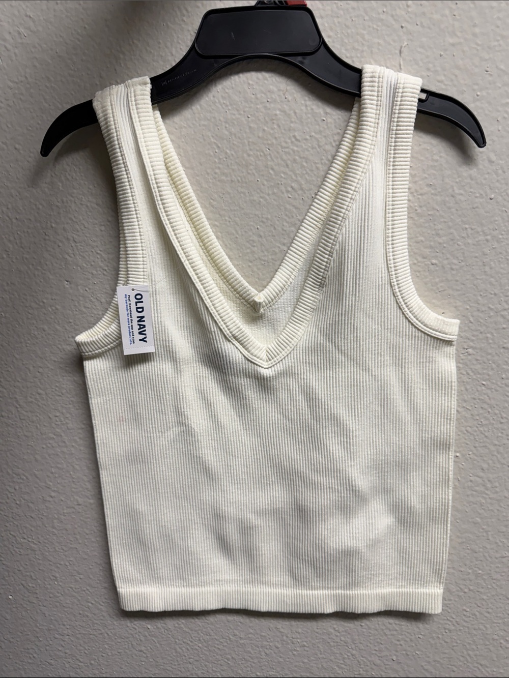 Old Navy Cream Ribbed V-Neck Girls Tank Top
